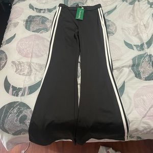 SHEIN EZwear Striped Tape Flare Leg Pants